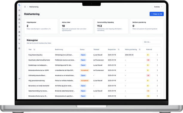 ChainSecs dashboard för att identifiera och följa upp säkerhetsrisker
